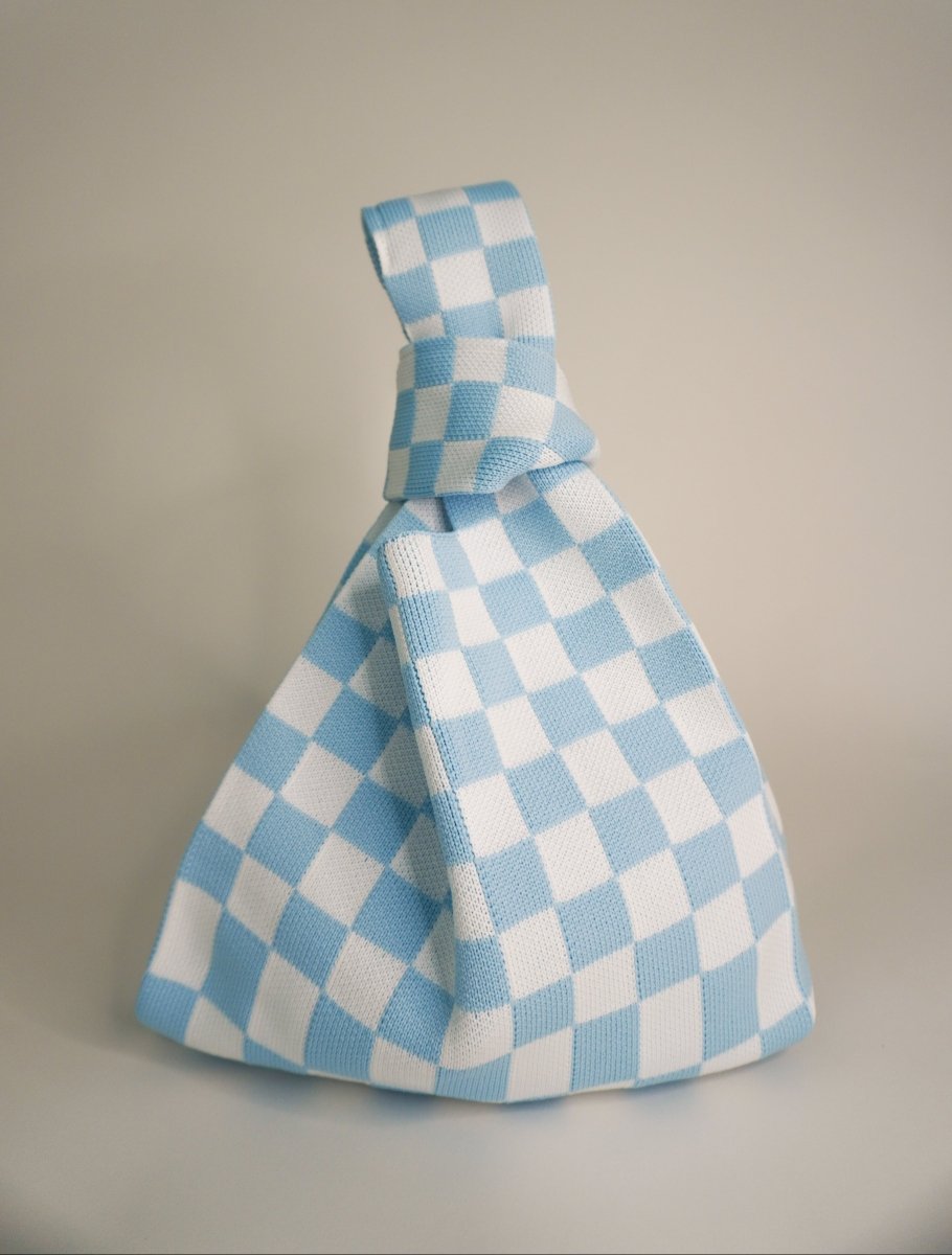 Classic Checkered Blue Handbag - Willow & Luna