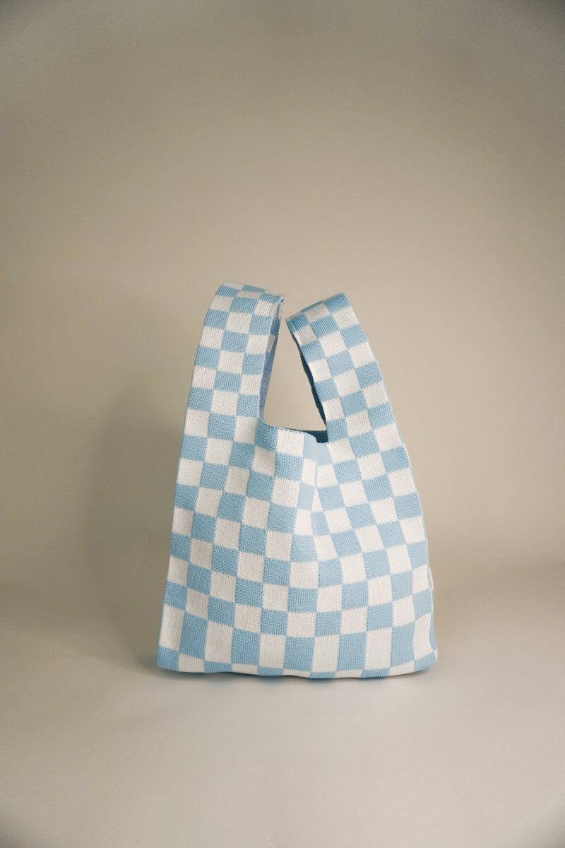 Classic Checkered Blue Handbag - Willow & Luna