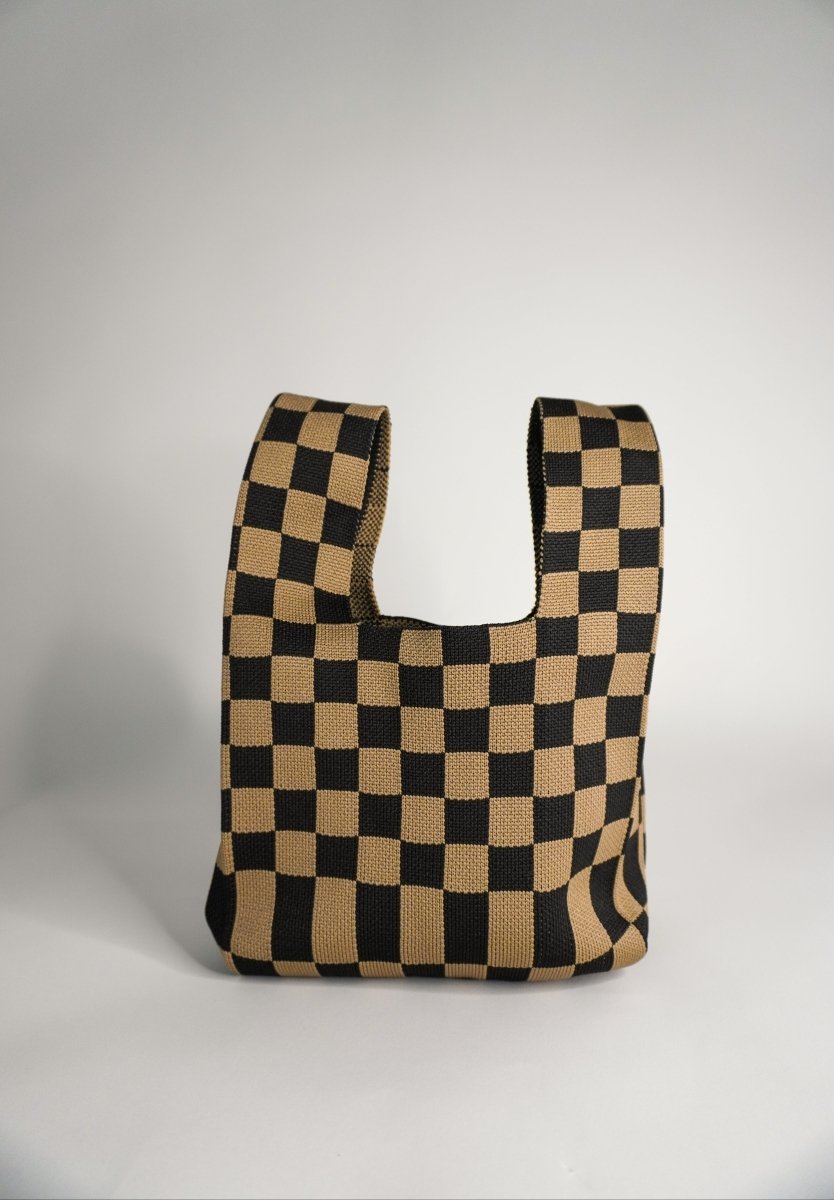 Classic Checkered Brown Handbag - Willow & Luna