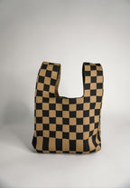 Classic Checkered Brown Handbag - Willow & Luna