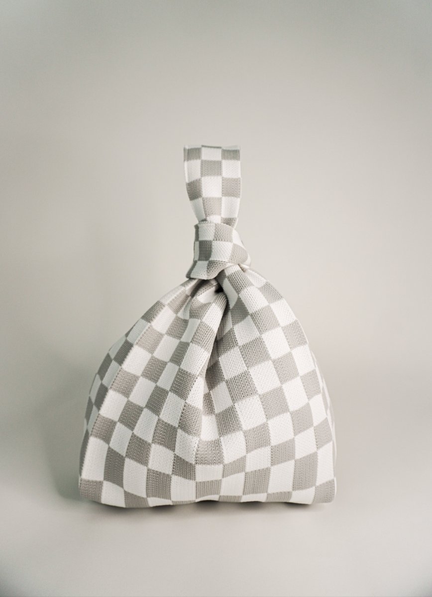 Classic Checkered Grey Handbag - Willow & Luna