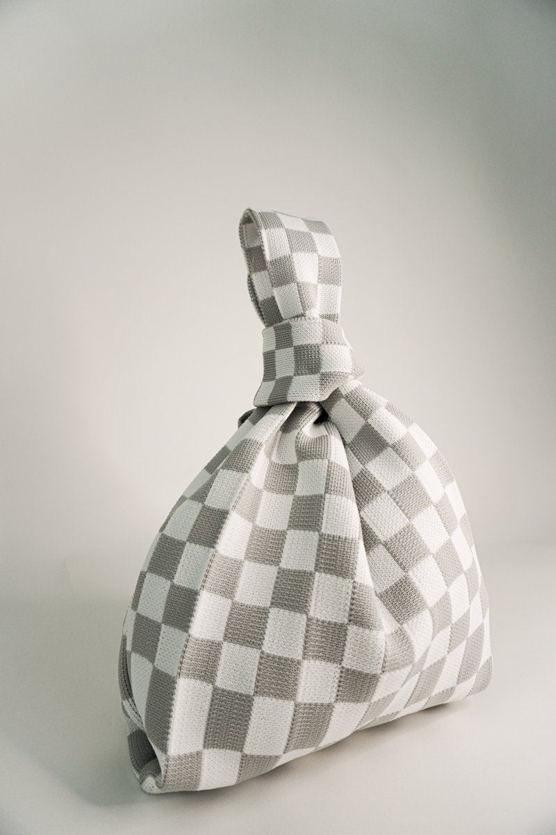 Classic Checkered Grey Handbag - Willow & Luna