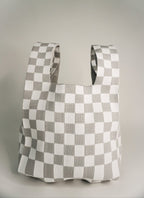 Classic Checkered Grey Handbag - Willow & Luna