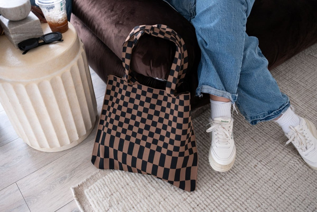 Classic Checkered Skinny Tote - Willow & Luna