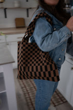 Classic Checkered Skinny Tote - Willow & Luna