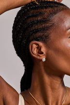 Coffee Bean Pave Crystal Stud Earrings - Willow & Luna