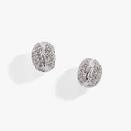 Coffee Bean Pave Crystal Stud Earrings - Willow & Luna