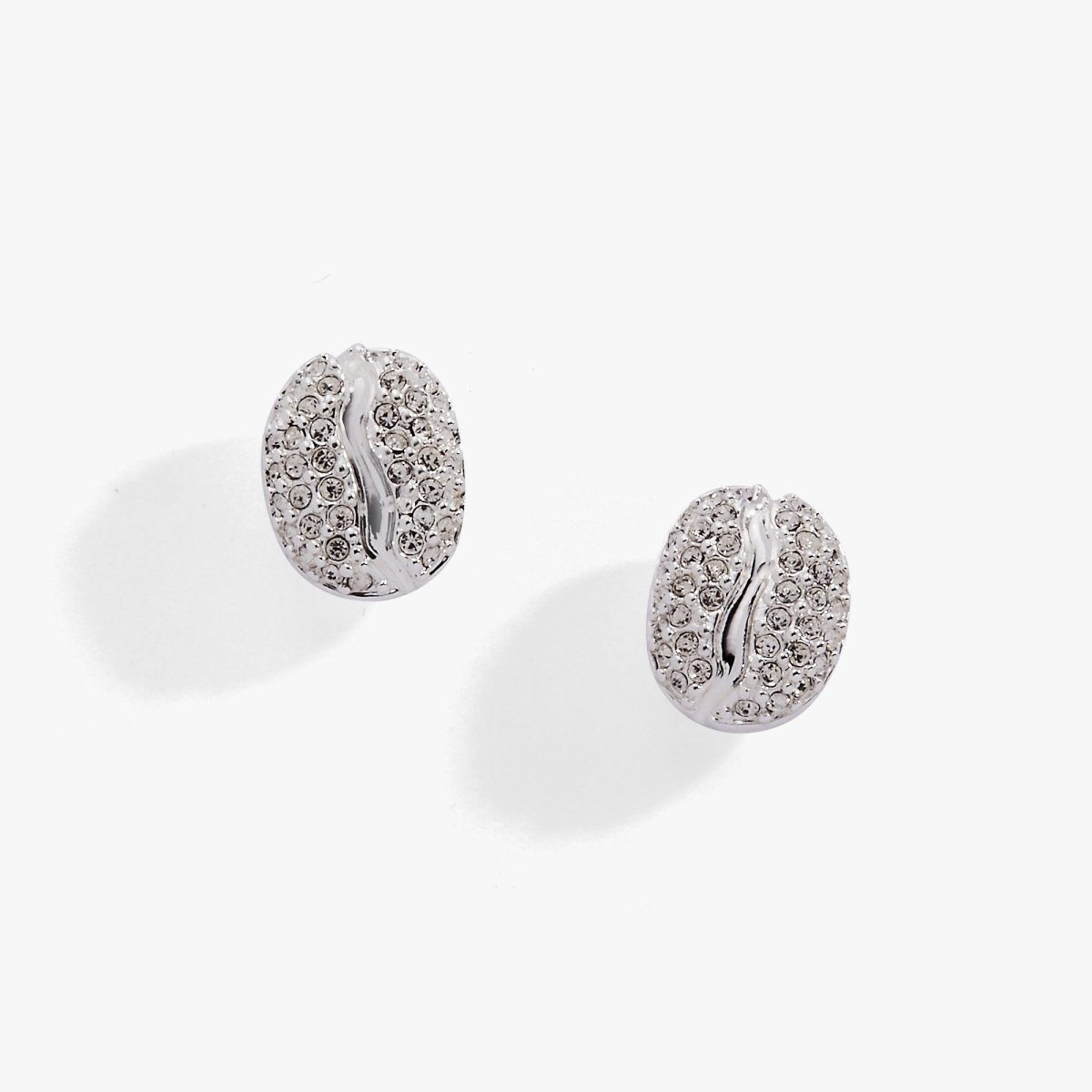 Coffee Bean Pave Crystal Stud Earrings - Willow & Luna