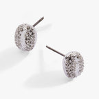 Coffee Bean Pave Crystal Stud Earrings - Willow & Luna