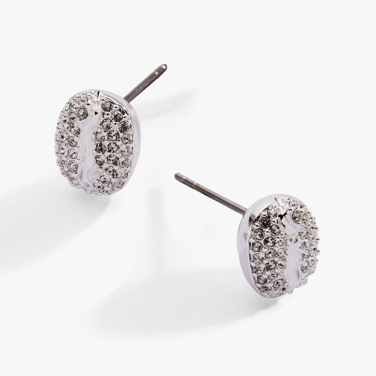 Coffee Bean Pave Crystal Stud Earrings - Willow & Luna