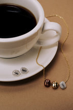 Coffee Bean Pave Crystal Stud Earrings - Willow & Luna