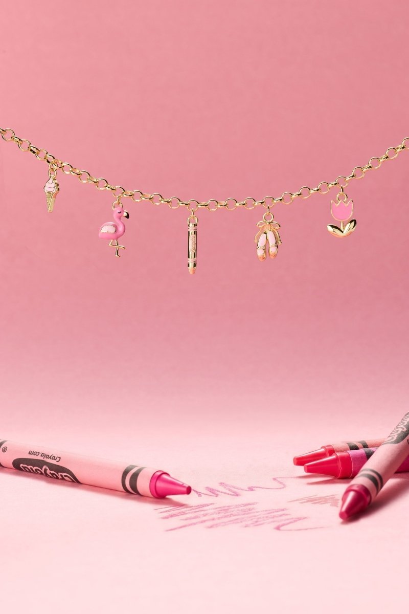 Crayola Tickle Me Pink Charm Bracelet - Willow & Luna