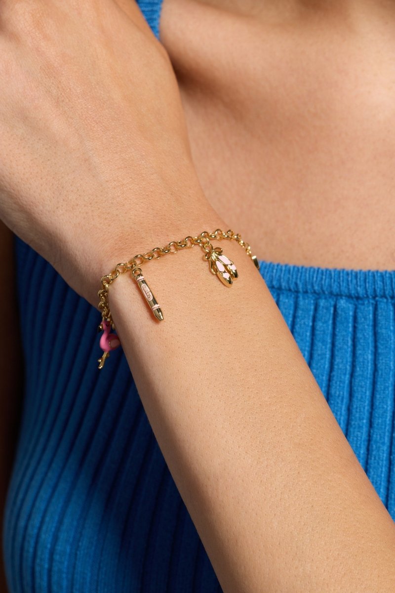 Crayola Tickle Me Pink Charm Bracelet - Willow & Luna