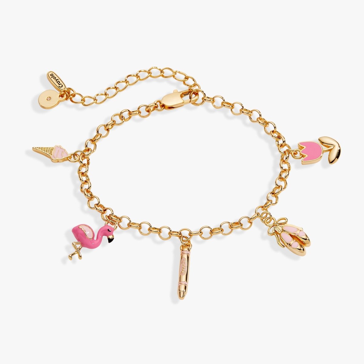 Crayola Tickle Me Pink Charm Bracelet - Willow & Luna