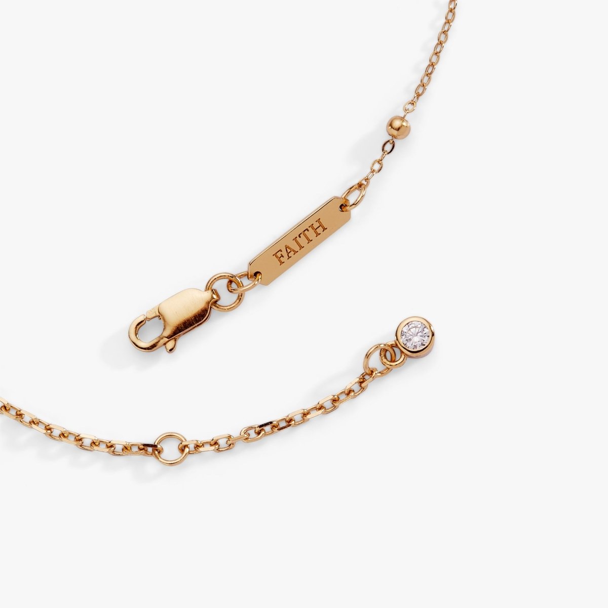 Cross Delicate Pave Crystal Beaded Strand Bracelet - Willow & Luna
