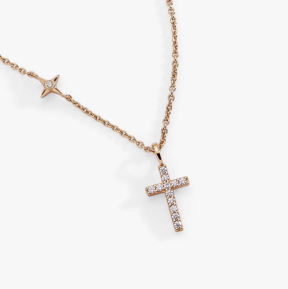 Cross Delicate Pave Crystal Pendant Necklace - Willow & Luna