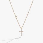 Cross Delicate Pave Crystal Pendant Necklace - Willow & Luna