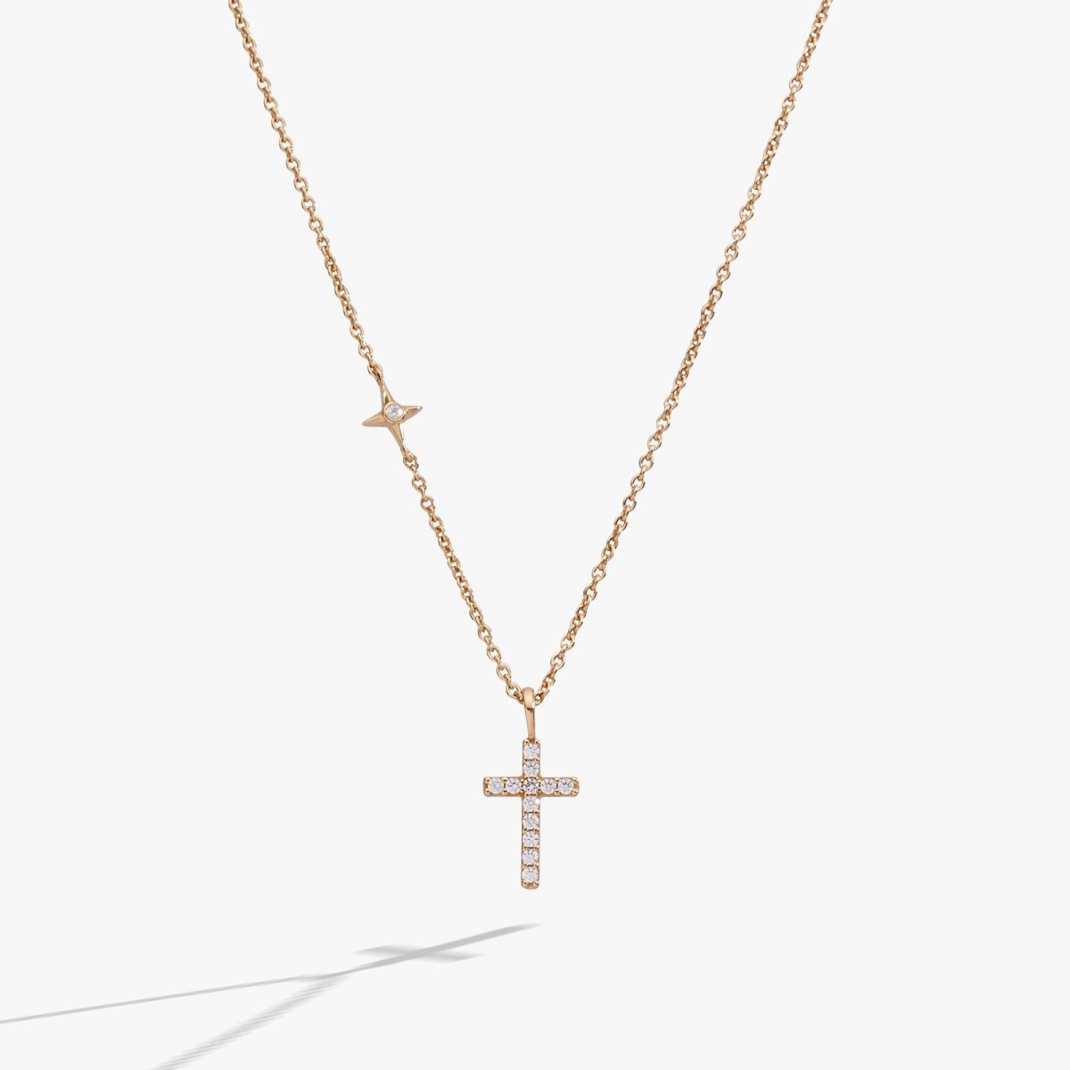 Cross Delicate Pave Crystal Pendant Necklace - Willow & Luna