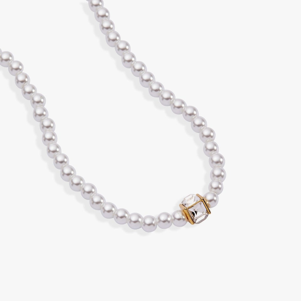 Crystal and Pearl Beaded Necklace - Willow & Luna
