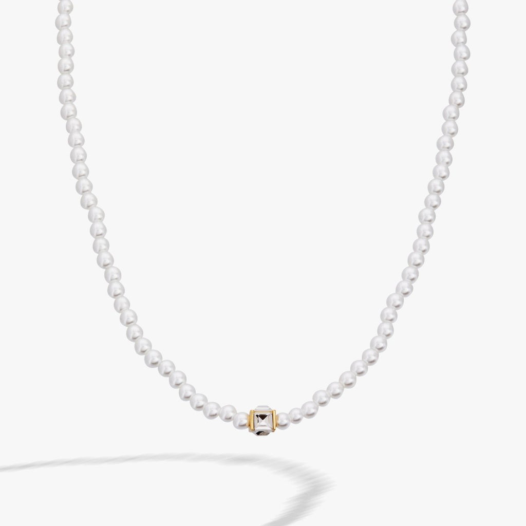 Crystal and Pearl Beaded Necklace - Willow & Luna