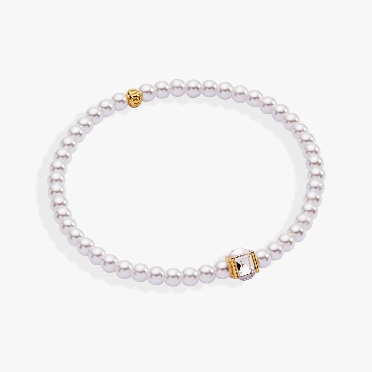 Crystal and Pearl Beaded Stretch Bracelet - Willow & Luna