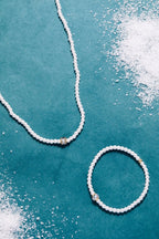 Crystal and Pearl Beaded Stretch Bracelet - Willow & Luna