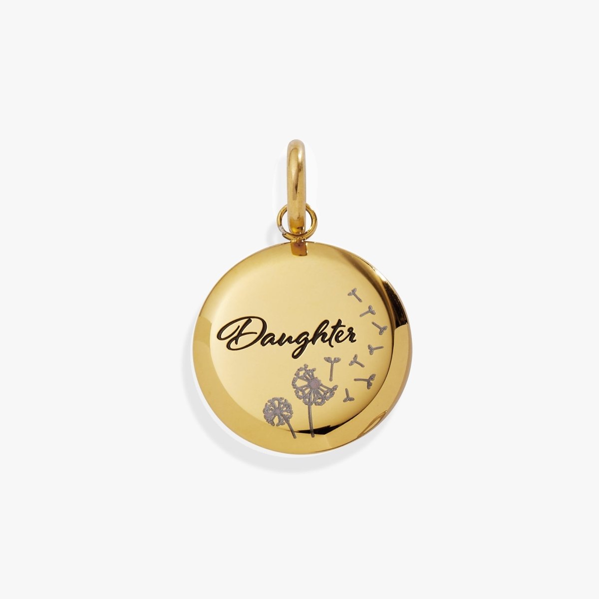 Daughter Dandelion Disc Charm - Willow & Luna