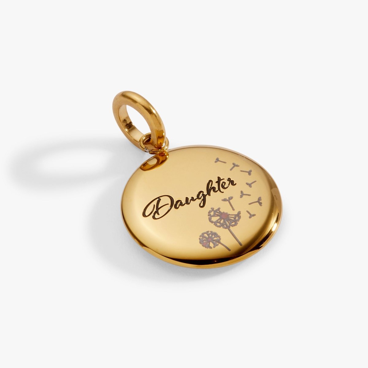 Daughter Dandelion Disc Charm - Willow & Luna