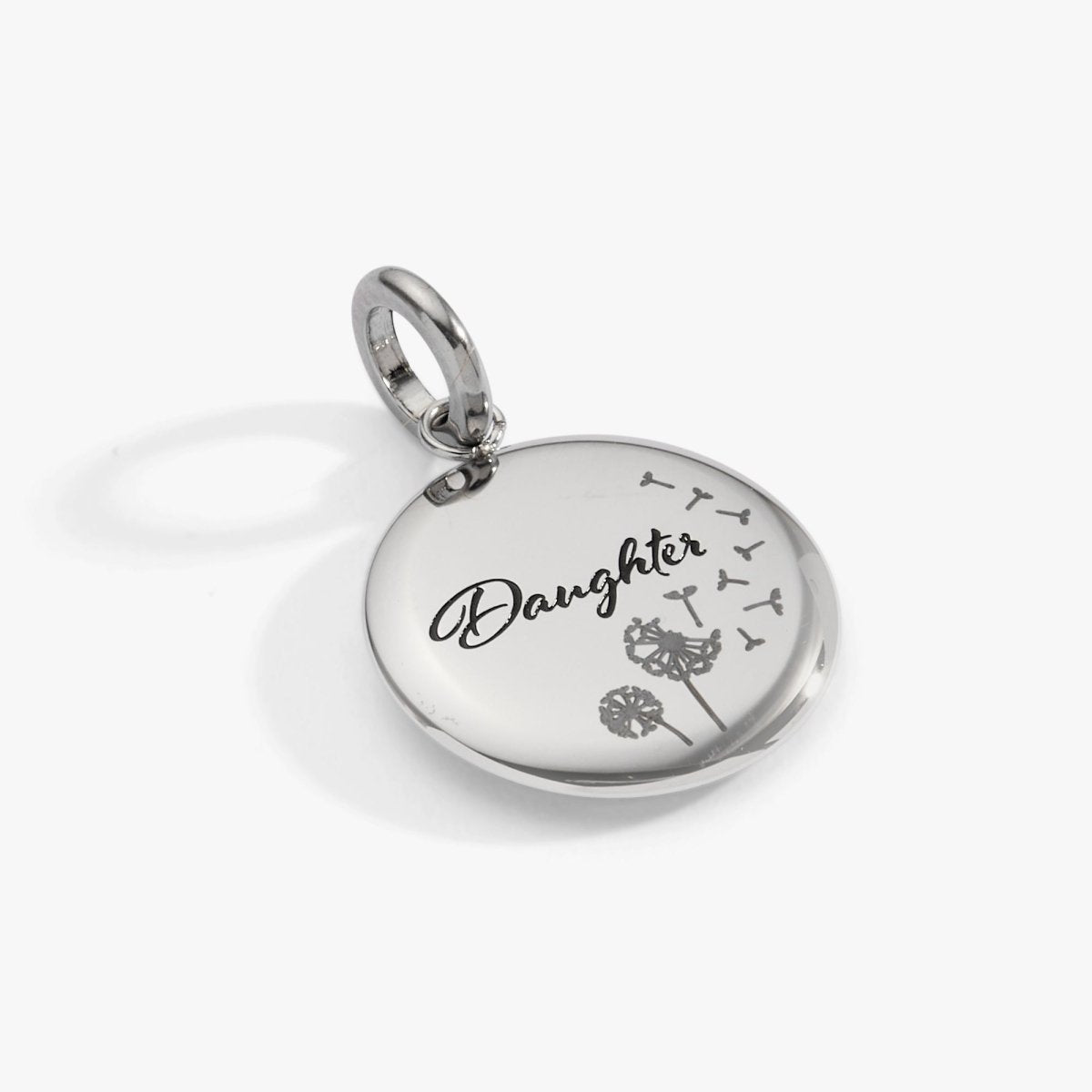 Daughter Dandelion Disc Charm - Willow & Luna