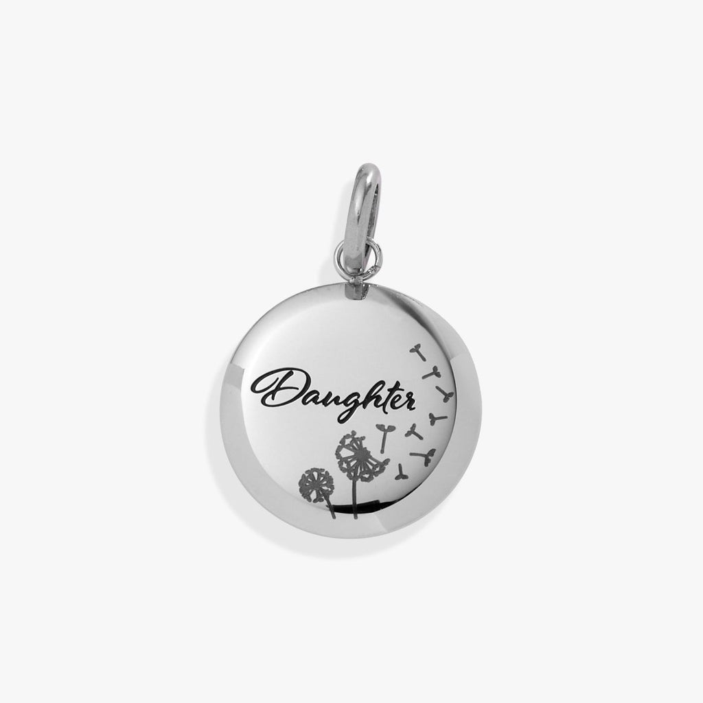 Daughter Dandelion Disc Charm - Willow & Luna