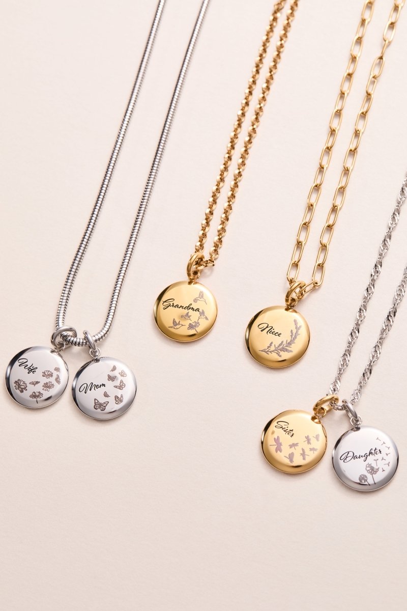 Daughter Dandelion Disc Charm - Willow & Luna