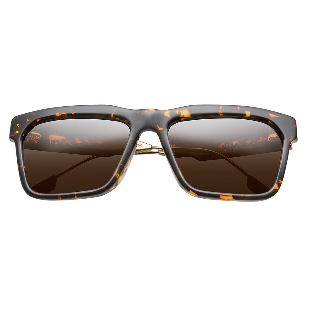 Deano: Polished Ambercomb Tortoise - Brushed Gold / Bronze AR Lens - Willow & Luna