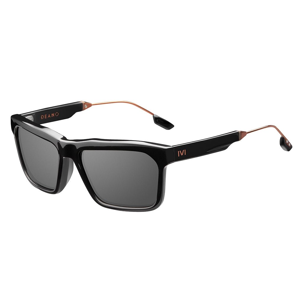 Deano: Polished Black & Copper / Grey AR Lens - Willow & Luna