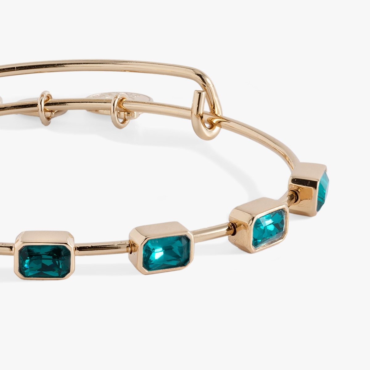 December Birthstone Emerald Cut Bangle - Willow & Luna
