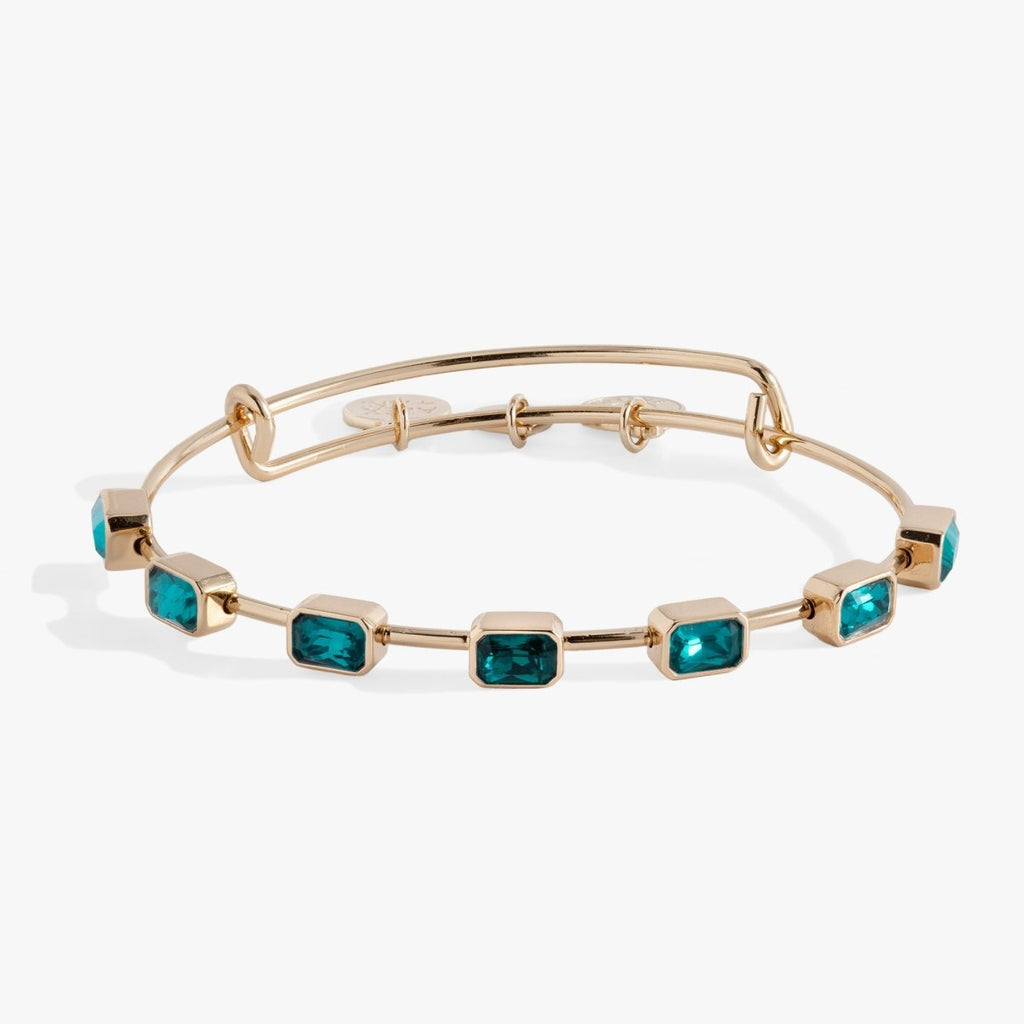 December Birthstone Emerald Cut Bangle - Willow & Luna