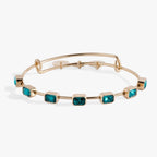 December Birthstone Emerald Cut Bangle - Willow & Luna