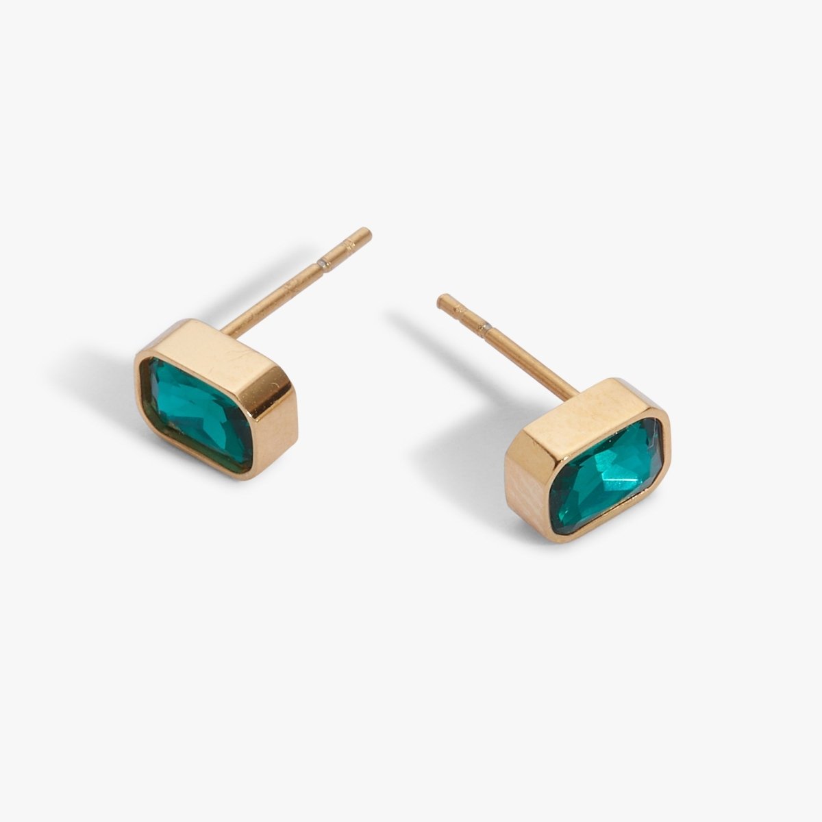 December Emerald - Cut Birthstone Stud Earrings - Willow & Luna
