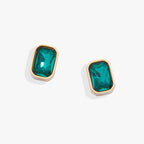 December Emerald - Cut Birthstone Stud Earrings - Willow & Luna