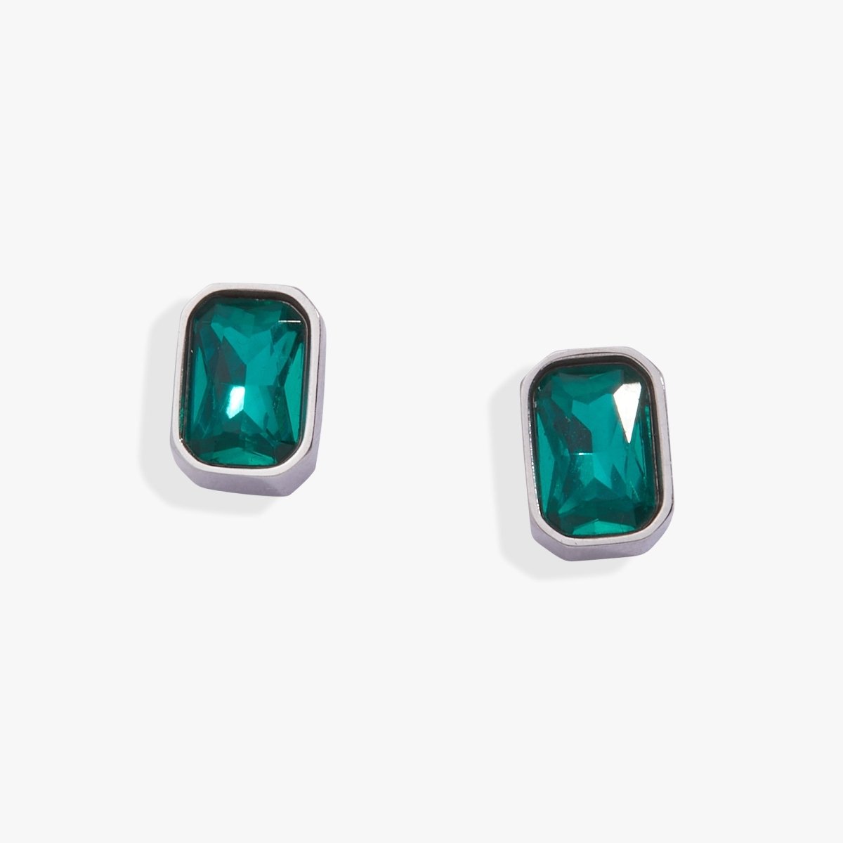 December Emerald - Cut Birthstone Stud Earrings - Willow & Luna
