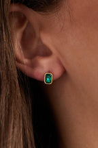 December Emerald - Cut Birthstone Stud Earrings - Willow & Luna