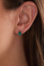 December Emerald - Cut Birthstone Stud Earrings - Willow & Luna