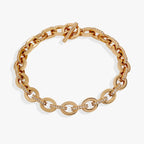Delicate Oval Link Crystal Chain Toggle Bracelet - Willow & Luna