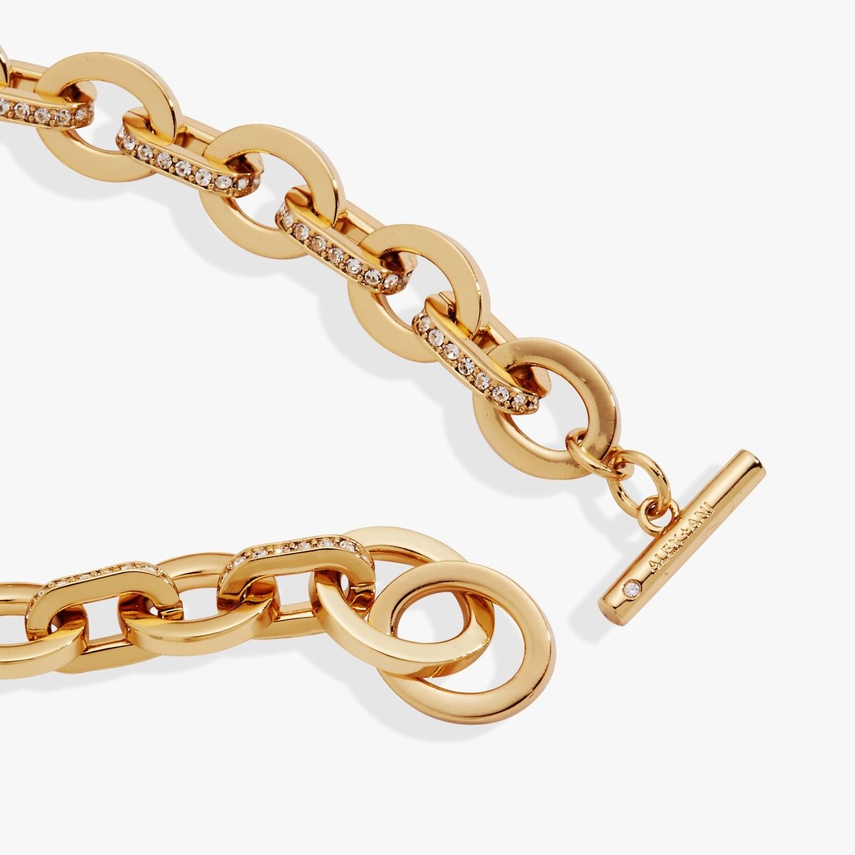 Delicate Oval Link Crystal Chain Toggle Bracelet - Willow & Luna
