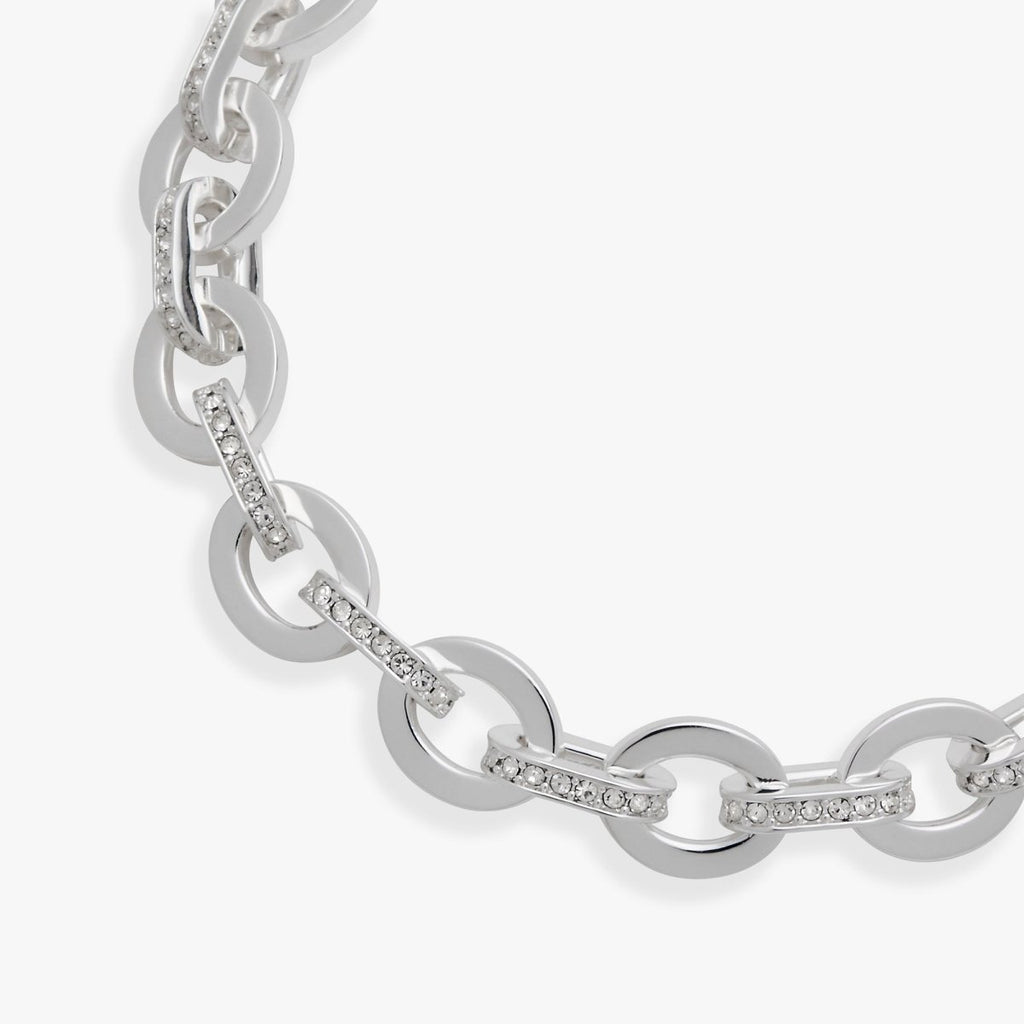 Delicate Oval Link Crystal Chain Toggle Bracelet - Willow & Luna