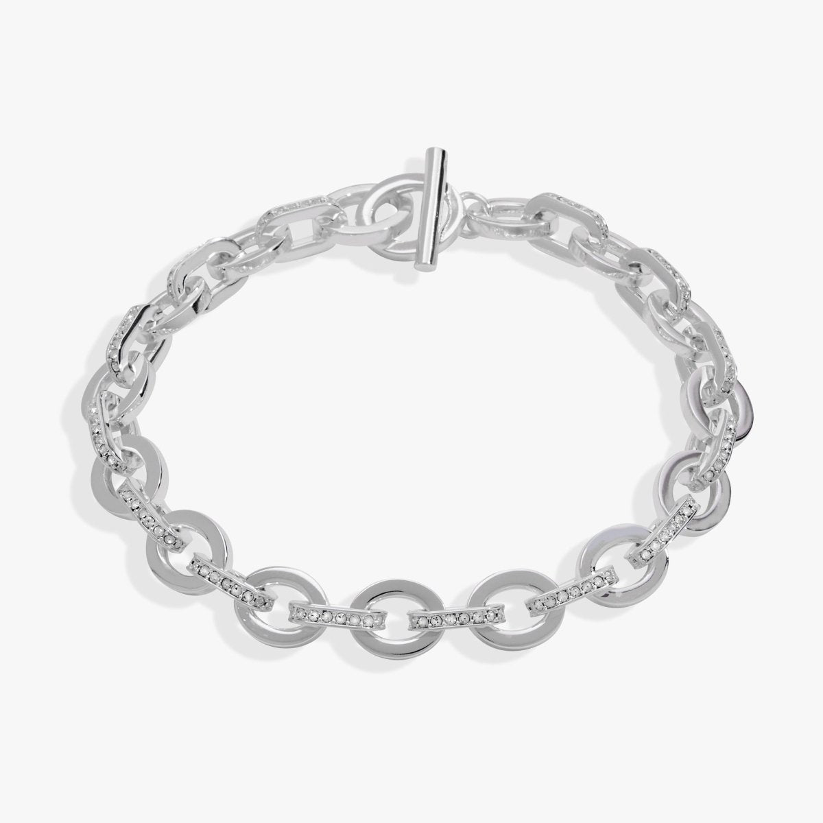 Delicate Oval Link Crystal Chain Toggle Bracelet - Willow & Luna