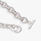 Delicate Oval Link Crystal Chain Toggle Bracelet - Willow & Luna