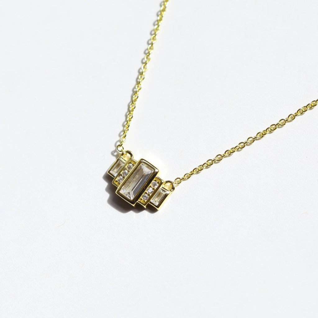 Diamond Baguette Necklace - Willow & Luna