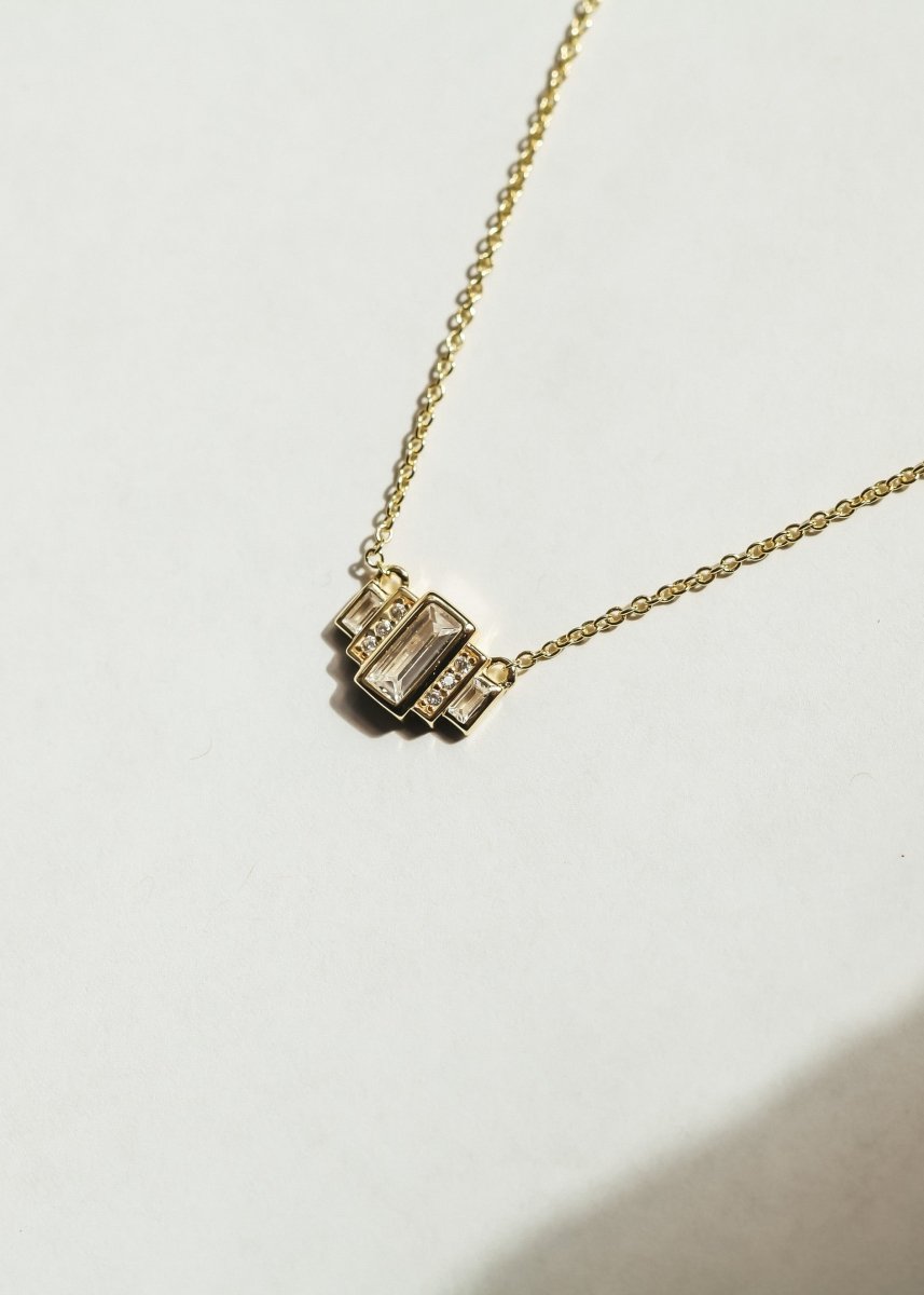 Diamond Baguette Necklace - Willow & Luna