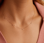 Diamond Hearts Necklace 5 Tiny Pave Diamonds - Willow & Luna