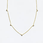 Diamond Hearts Necklace 5 Tiny Pave Diamonds - Willow & Luna